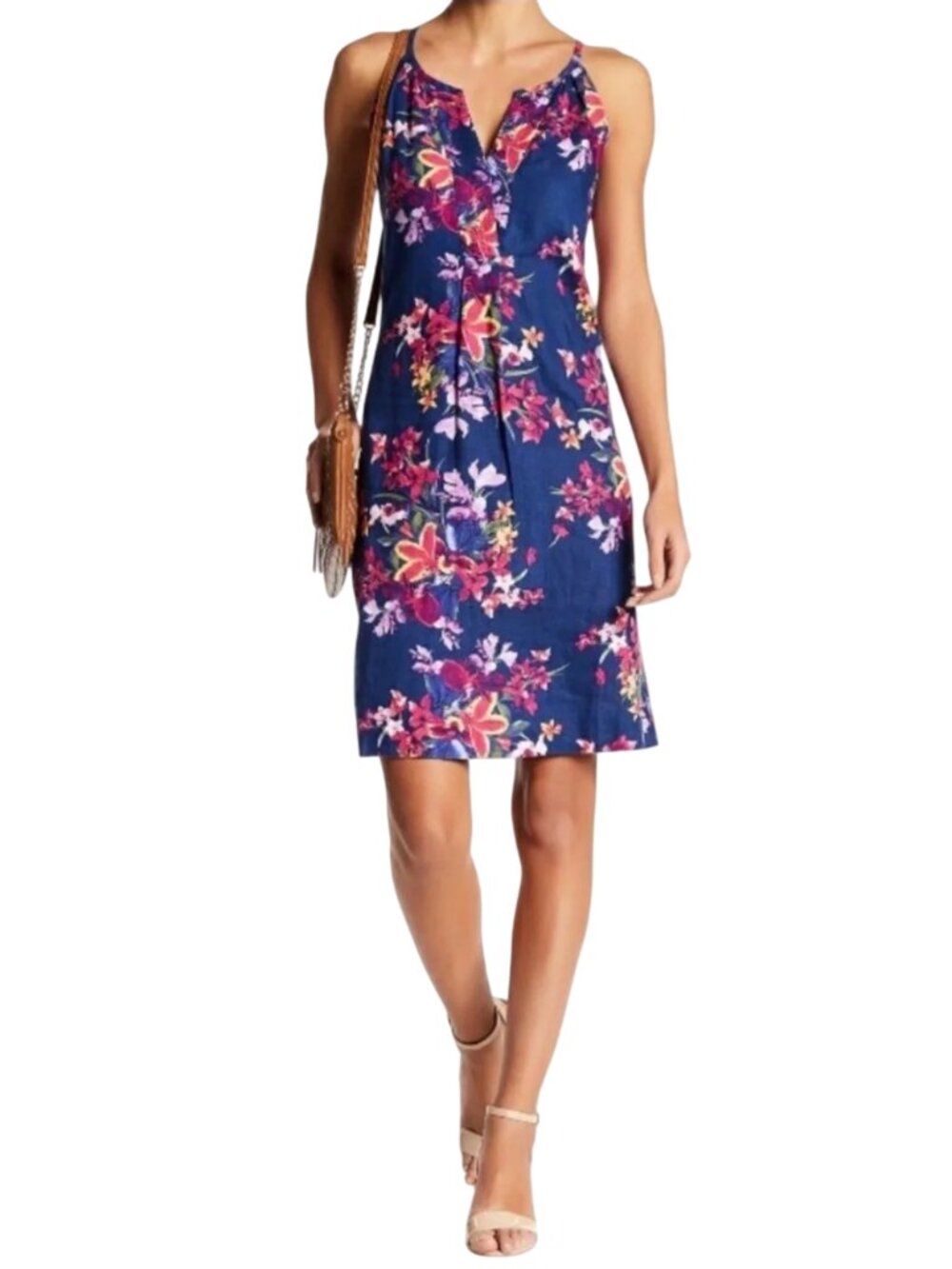 Tommy Bahama Floria Estefan Shift Linen Dress Large Floral Hawaiian NWT DR-1951